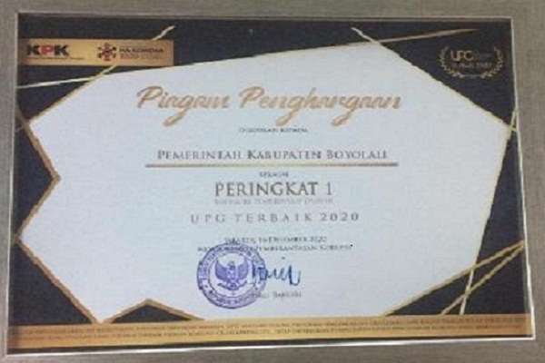 Boyolali Diganjar Penghargaan Pengelola UPG Terbaik